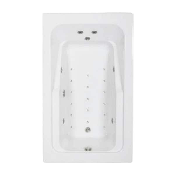 Comfortflo 66 in. x 42 in. Acrylic Rectangular Drop-in Whirlpool and Air Bathtub with Reversible Drain in White