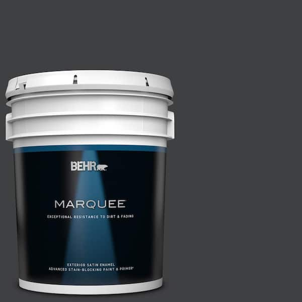 BEHR MARQUEE 5 gal. Home Decorators Collection #HDC-MD-04 Totally Black Satin Enamel Exterior Paint & Primer