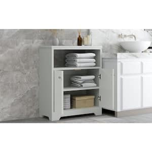 23.6 in. W x 11.8 in. D x 31.7 in. H Gray Bathroom Cabinet Linen Cabinet with Adjustable Shelves