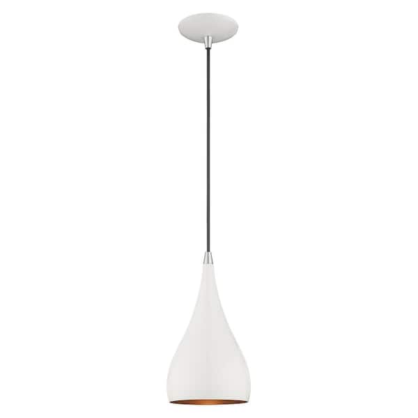 AVIANCE LIGHTING Hansberry 1-Light Shiny White Teardrop Mini Pendant