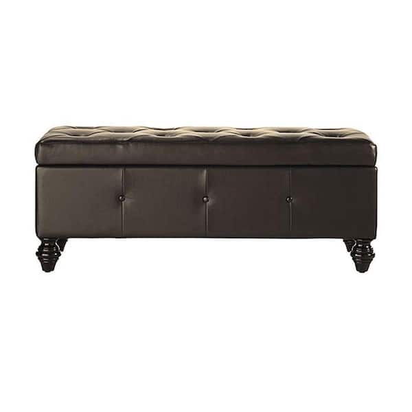 Unbranded Beneto 47.2 in. W Brown Storage Bench