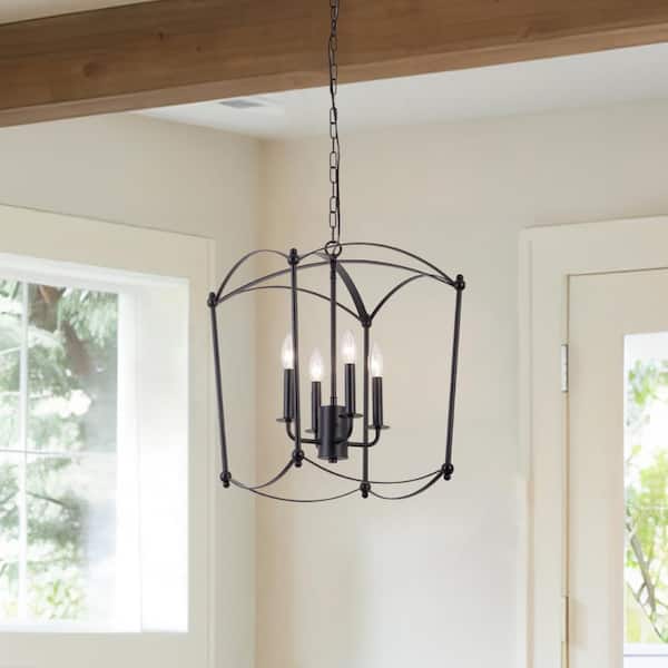 Maxax Alaska 4-Light Modern Minimalist Black Candlestick Chandelier