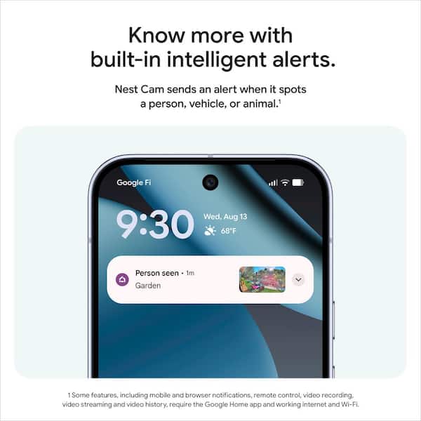 Google Nest Cam Outdoor (Wired, 2nd Gen) 2025 Model - 2K HDR