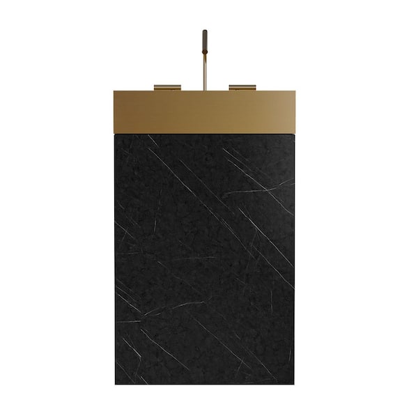 BEANS 20 in. W Single Sink Freestanding Black Marble Bath Vanity with Gold Stainless Steel Top for Modern Bathroom