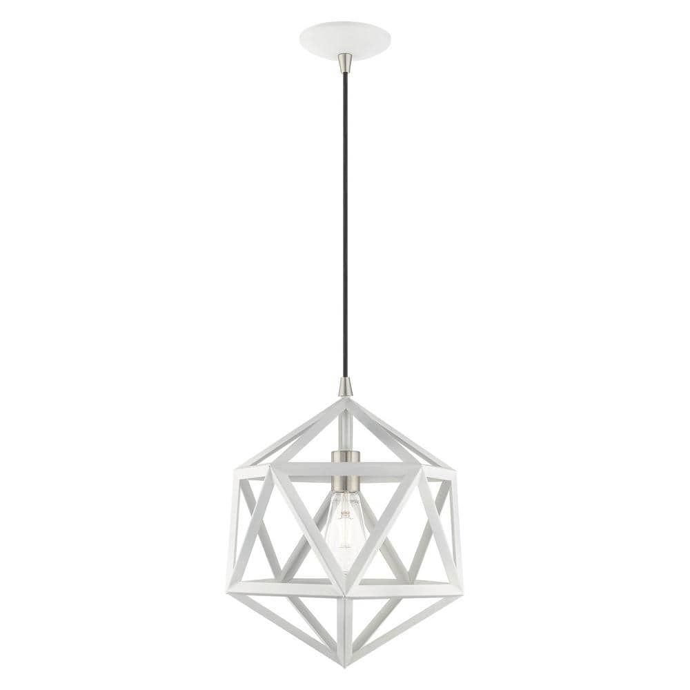 White Geometric Metal Mini Pendant Light