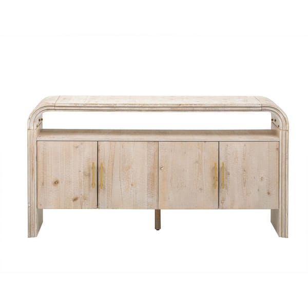 Boosicavelly Natural Wood MDF 60 in. W Sideboard with Shelves