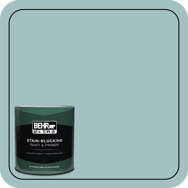 BEHR ULTRA 1 qt. #S440-3 Aspiring Blue Semi-Gloss Enamel Exterior Paint & Primer