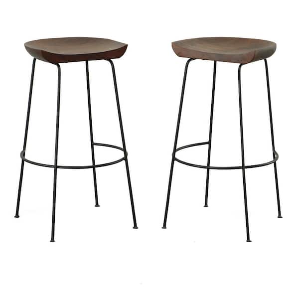 Carolina Cottage Diya 30.5 in. Chestnut Stationary Stool (Set of 2)