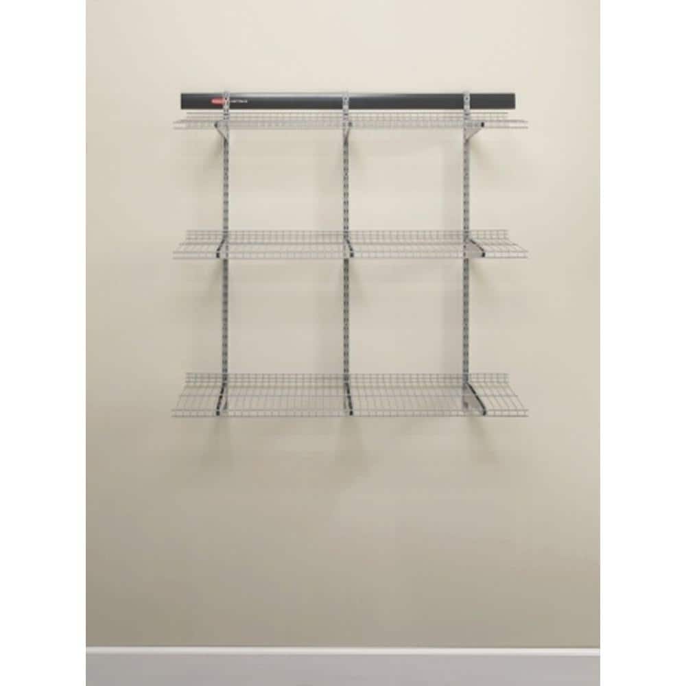 Rubbermaid 4 ft. Satin Nickel Wire Shelf