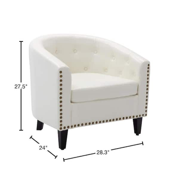 white studded armchair