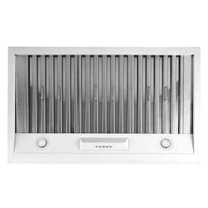 Classic Retro 36 in. 700 CFM Ducted Under Cabinet Range Hood with LED Lighting in Marshmallow White