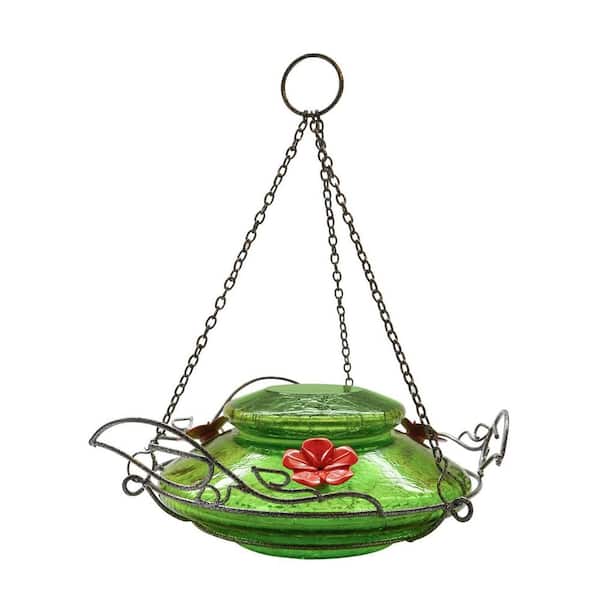 Nature's Way Green Crackle Modern Top Fill Hummingbird Feeder