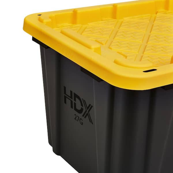 ＊daigoro＊TOTE BOX LARGE(TXB43T) HDX 27 Gal. Tough Storage Tote in Black and Yellow 999-27G-HDX