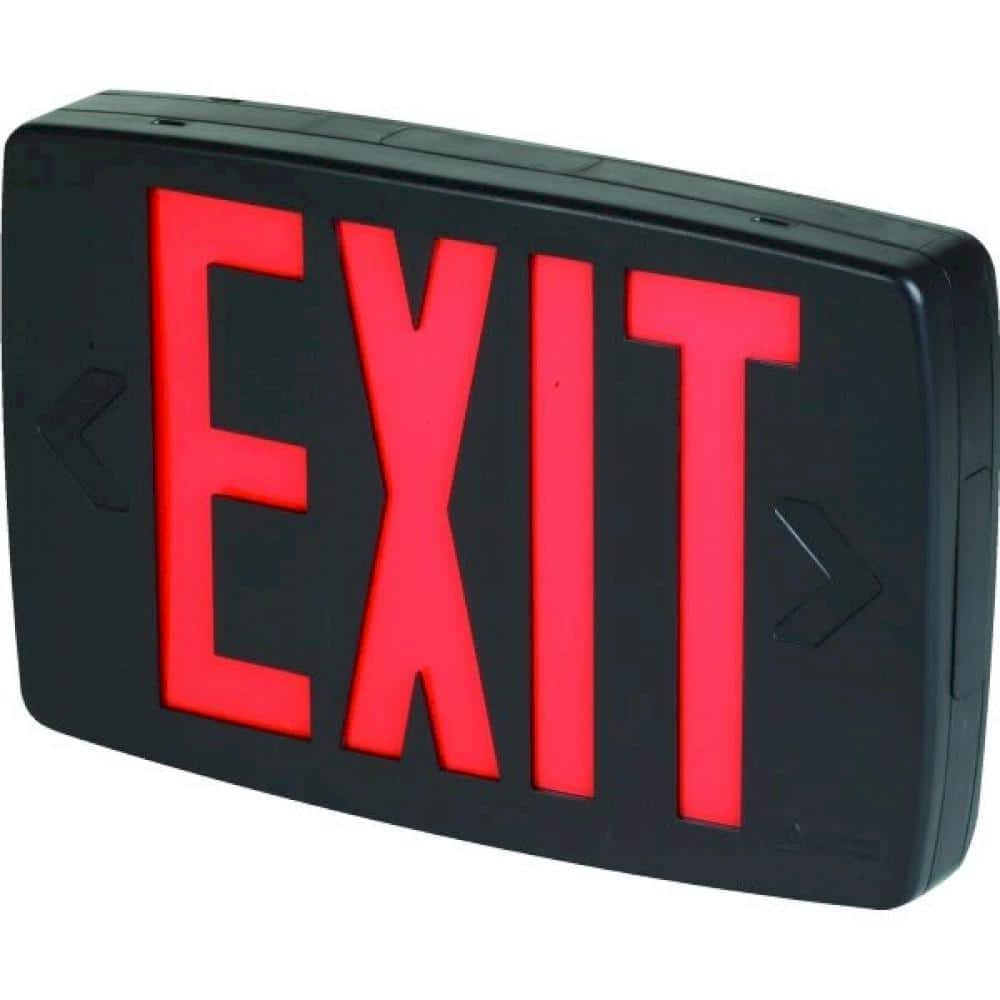 Lithonia Lighting Quantum Black Thermoplastic LED Emergency Exit Sign ...