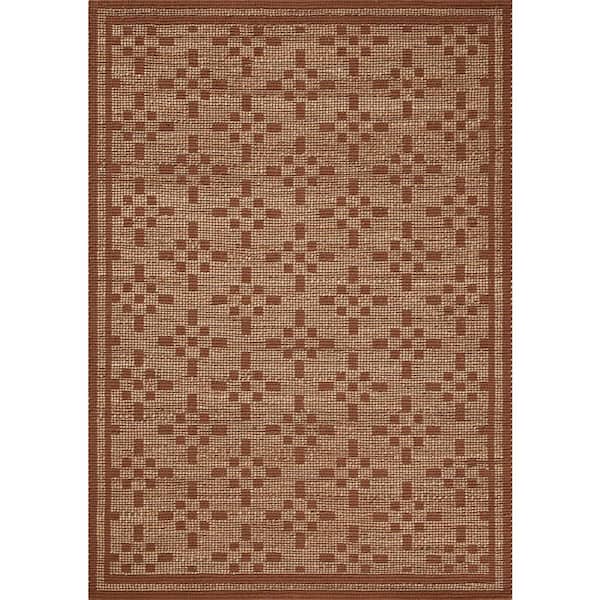 Chris Love Julia Judy Natural / Spice 2 ft. 6 in. x 7 ft. 6 in. Contemporary Runner Rug