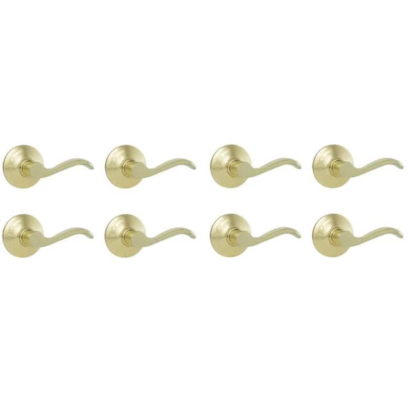 Naples Polished Brass Hall/Closet Door Lever 8-Pack