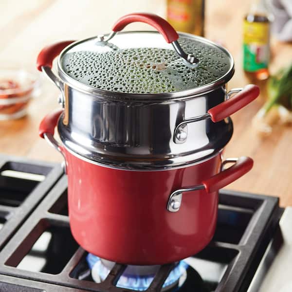 Cook N Home 4 Quart 3-Piece Vegetable Asparagus Steamer Pot Stainless Steel