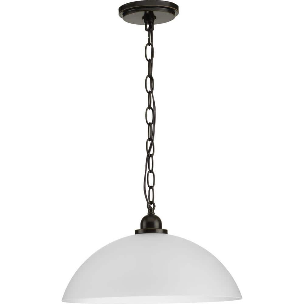 Antique Bronze Glass Dome Pendant Light with Bowl Shade