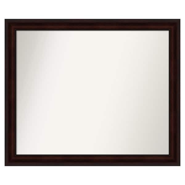 Amanti Art Coffee Bean Brown 43.25 in. x 36.25 in. Custom Non-Beveled Satin Recycled Polystyrene Framed Vanity Wall Mirror