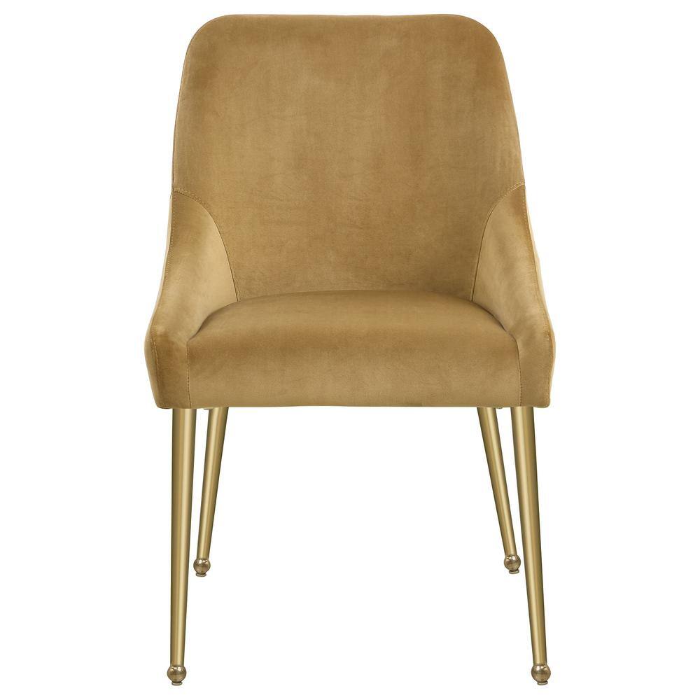 Navy Velvet Parsons Side Chair with Gold Metal Legs