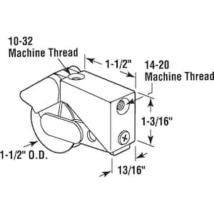 1-1/2 in., Steel, Sliding Door Roller Assembly, Fleetwood and Fullview