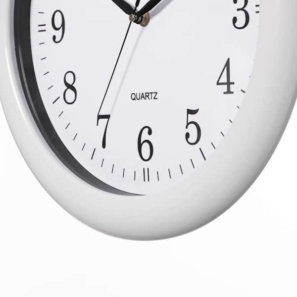 CLOCKSWISE White Round Decorative Classic Wall Clock For Living