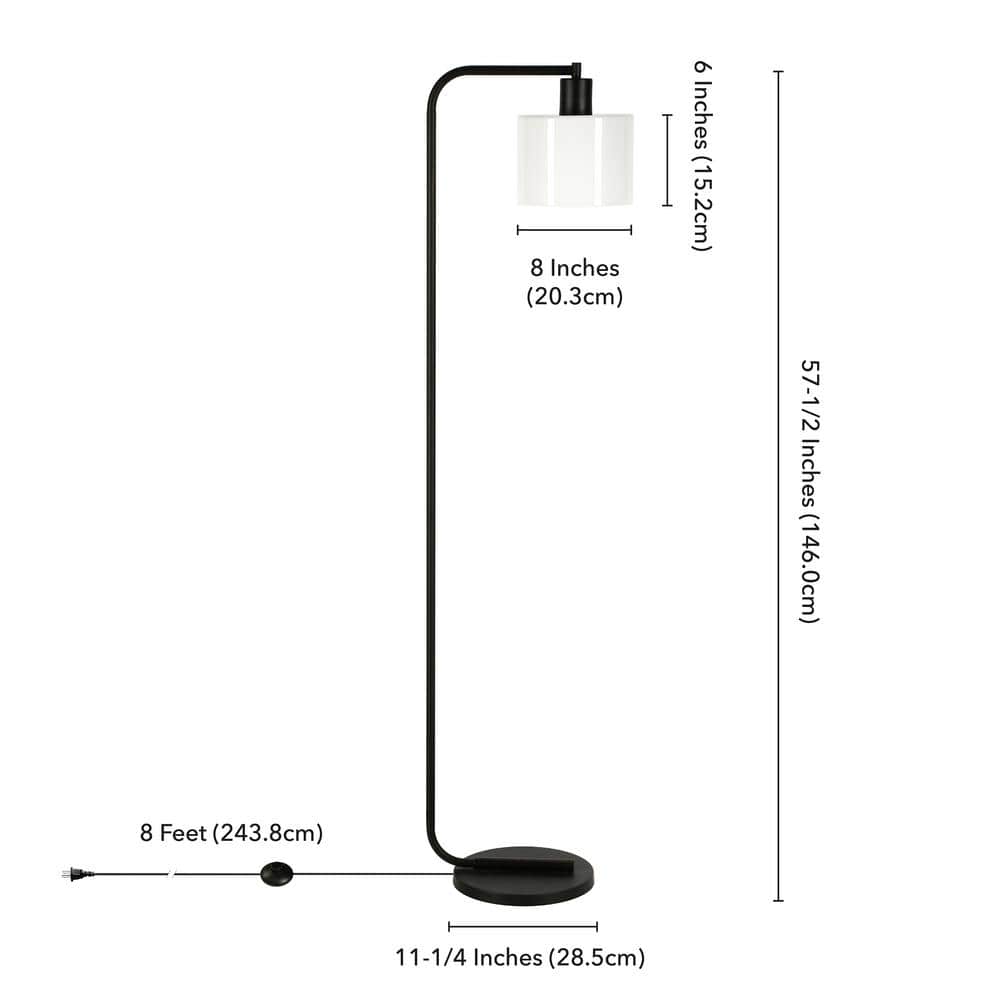 Arc Bronze 57" Industrial Floor Lamp with Barrel Shade