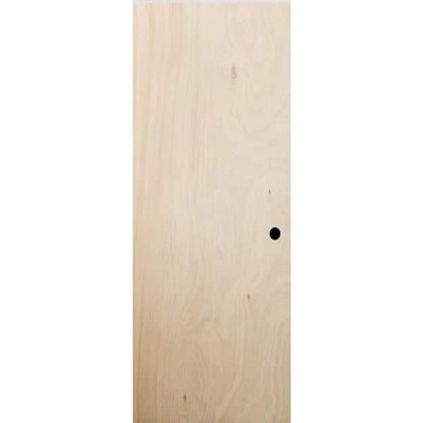 Steves & Sons 30 in. x 80 in. Universal Handing Flush Hardwood Single Bored Hollow Core Unfinished Interior Door Slab