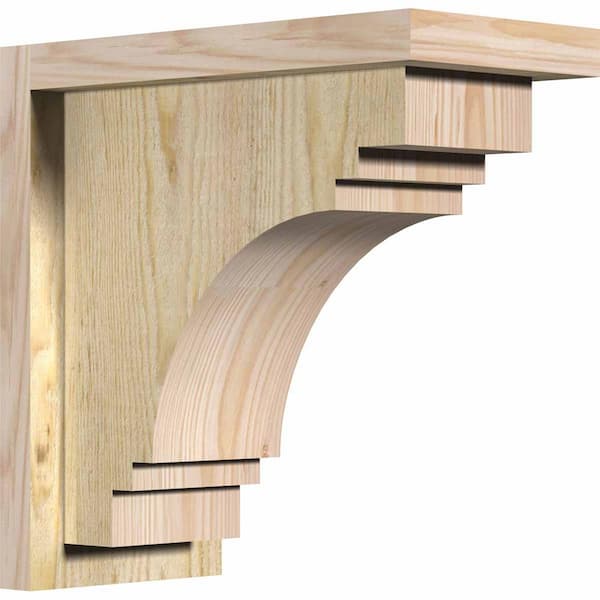 Ekena Millwork 6 in. x 12 in. x 12 in. Douglas Fir Pescadero Rough Sawn Corbel with Backplate