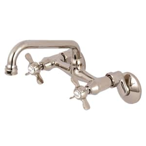 Essex 2-Handle Wall-Mount Standard Kitchen Faucet in Polished Nickel