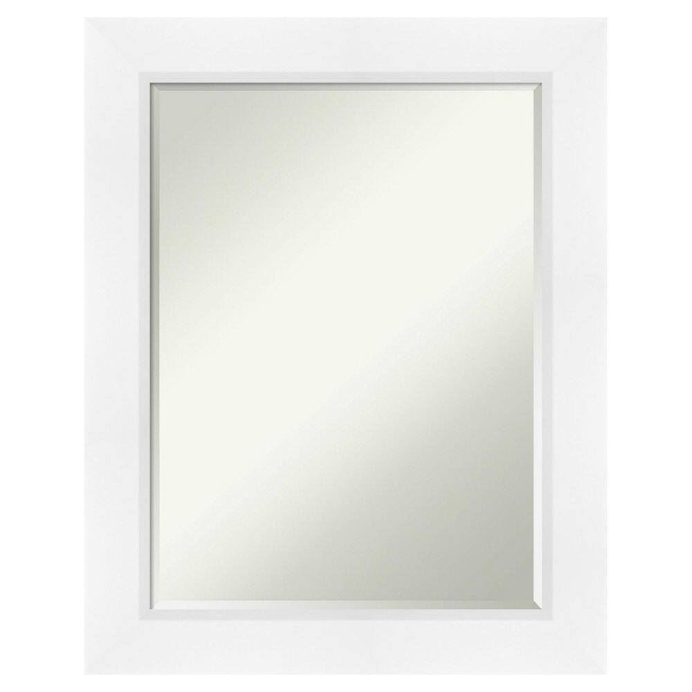 Sloped White 23.5 in. x 29.5 in. Petite Bevel Modern Rectangle Framed Wall Mirror price history on PriceWatchPro