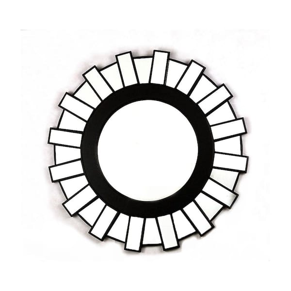 Unbranded 31.1 in. x 31.1 in. Modern Metal Style Round Metal Framed Decorative Mirror