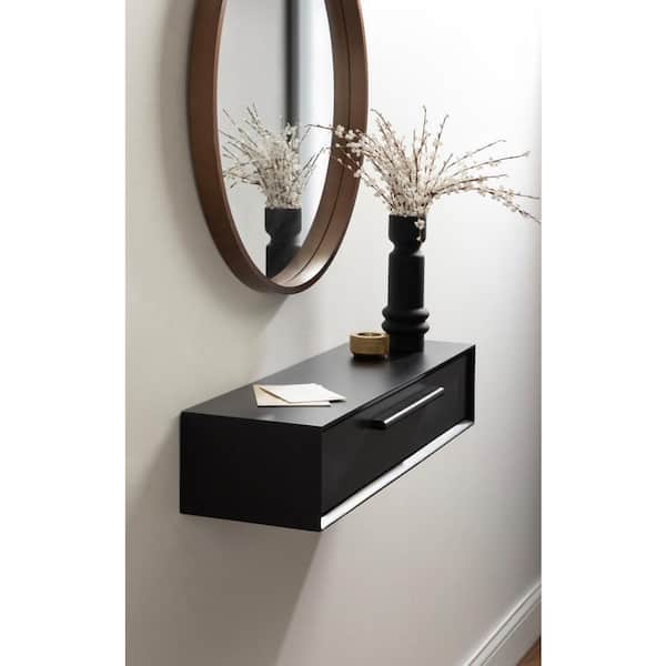 Kate and Laurel McCutcheon 30.00 in. Black Rectangle Solid Wood Console Table