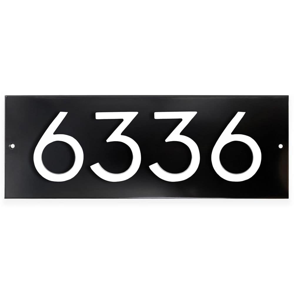 "Horizontal Floating Modern Address Plaque (4"" Numbers-4 Characters)-Black/White" price history on PriceWatchPro