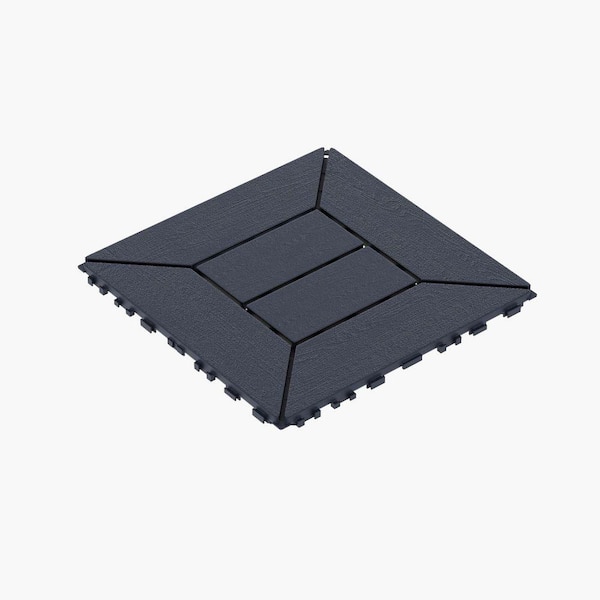 1 ft. x 1 ft. Quick Deck PVC Plastic Interlocking Deck Tile in Dark Gray (44 sq. ft. per Box)