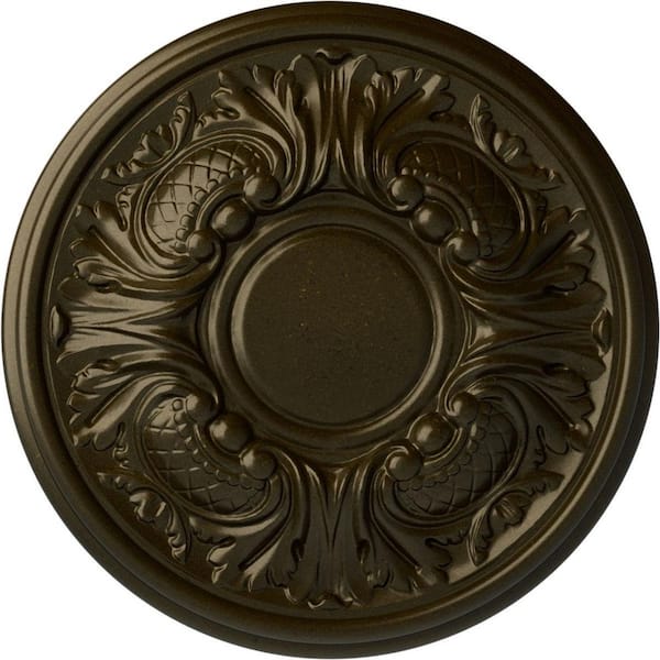 Ekena Millwork 11-3/4 in. x 1-1/4 in. Wakefield Urethane Ceiling Medallion (Fits Canopies upto 3-5/8 in.), Green Gold