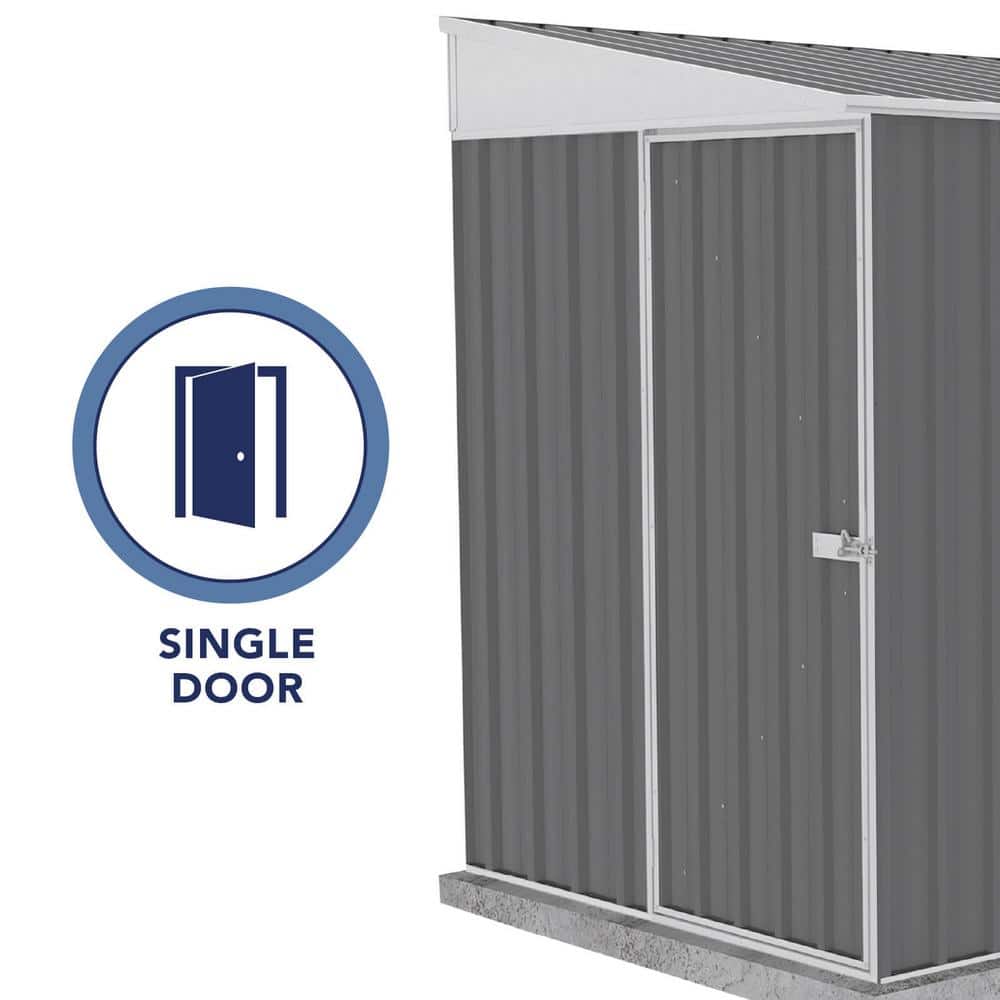 Absco 5' x 7' Gray Metal Bike Storage Shed
