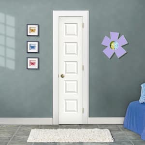 18 in. x 80 in. Rockport White Painted Smooth Molded Composite MDF Interior Door Slab