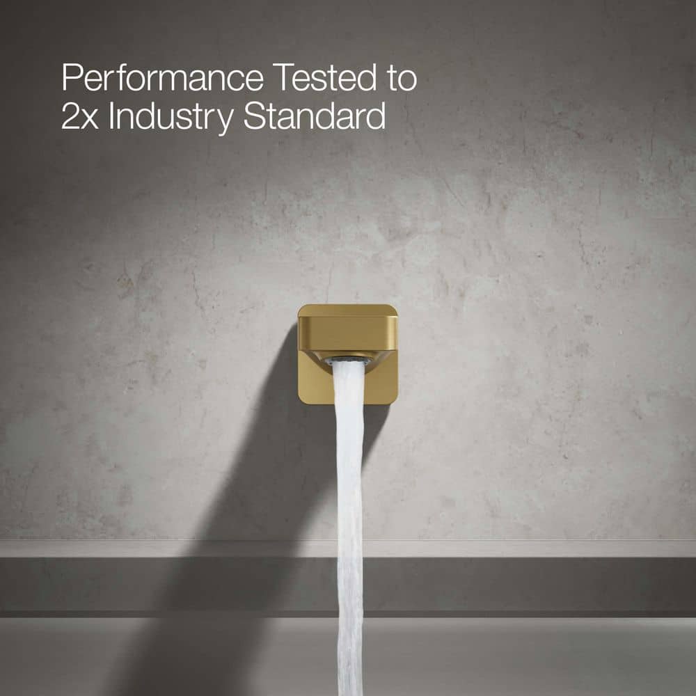 Vibrant Brushed Brass Wall-Mounted Tub Spout with Diverter