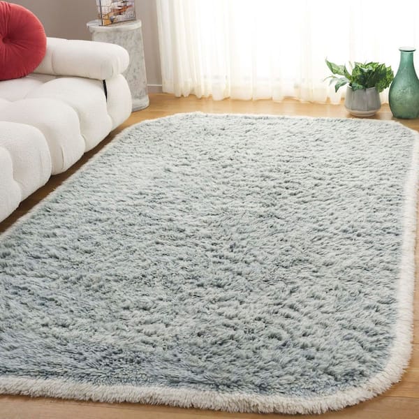 Casablanca 3 ft. x 5 ft. Teal/Ivory Solid Border Area Rug