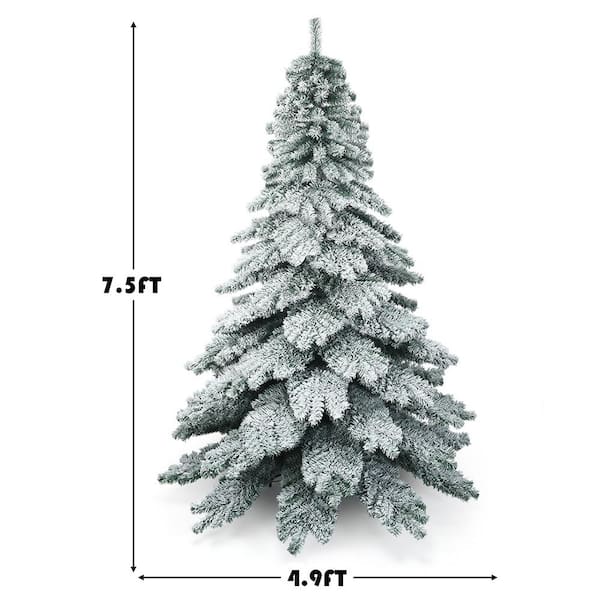 Costway 7.5 ft. Fir Snow Flocked Artificial Christmas Tree