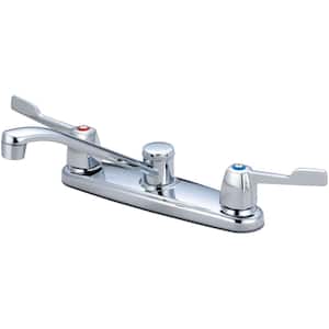 Double Handle Standard Kitchen Faucet in Polished Chrome