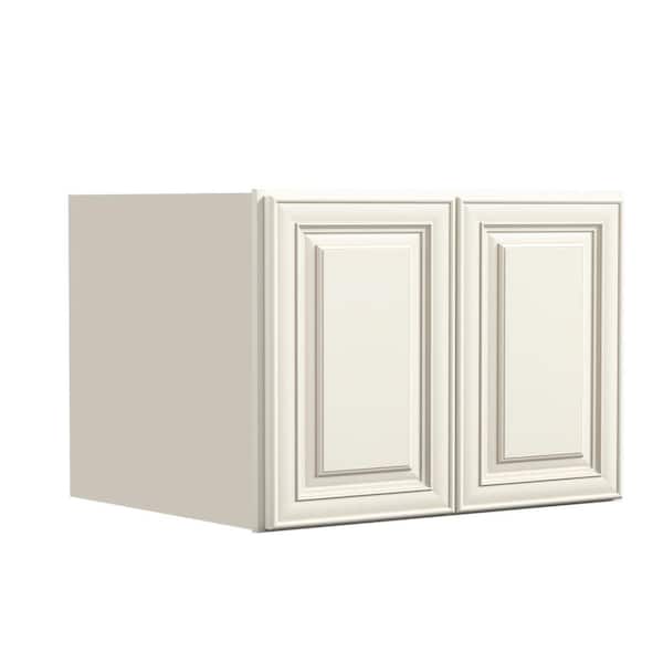 Hausvita 33 in. W x 24 in. D x 24 in. H in Cameo White Plywood Ready to Assemble Kitchen Wall Cabinets with 2 Doors