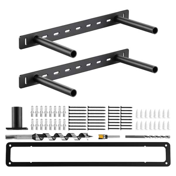 Floating Shelf Brackets 2 Pcs, 150 lbs. Weight Capacity 16 x 6.2 x 1.5 in.  Heavy Duty Hidden Black