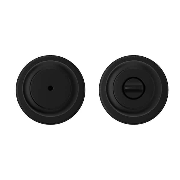 Cove Matte Black Privacy Door Knob with Lock for Bedroom or Bathroom  featuring Microban Technology
