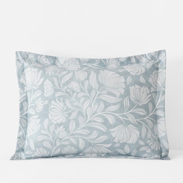 The Company Store Legends Hotel Maytime Wrinkle-Free Blue Shadow Sateen King Sham