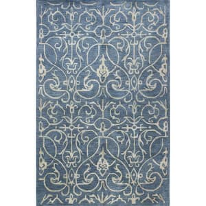 Greenwich Azure 4 ft. x 6 ft. (3'9" x 5'9") Floral Transitional Accent Rug