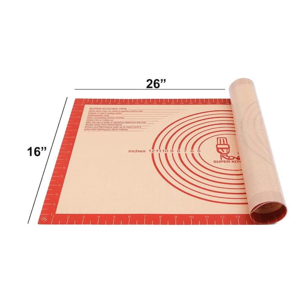 Silicone Pastry Mat - Pastry Baking Mat With Measurements, Non-Stick Dough Rolling...