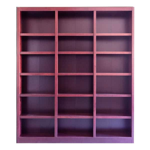 Concepts In Wood 84 in. Cherry Wood 18-shelf Standard Bookcase