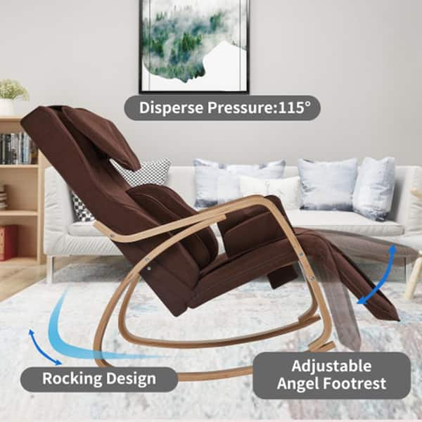 Brown Relax Rocking Chair Lounge Chair Relax Chair with Cotton Fabric Cushion